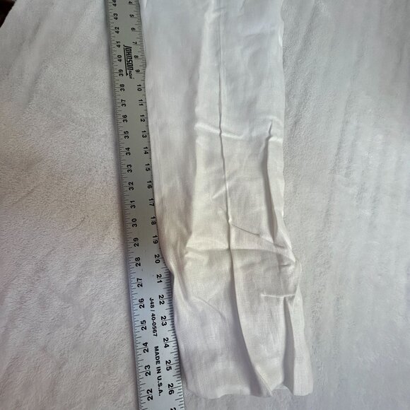 J. Crew Womens White Linen Straight Leg Casual Pants Size 8 Mid-Rise Lined - Picture 8 of 10